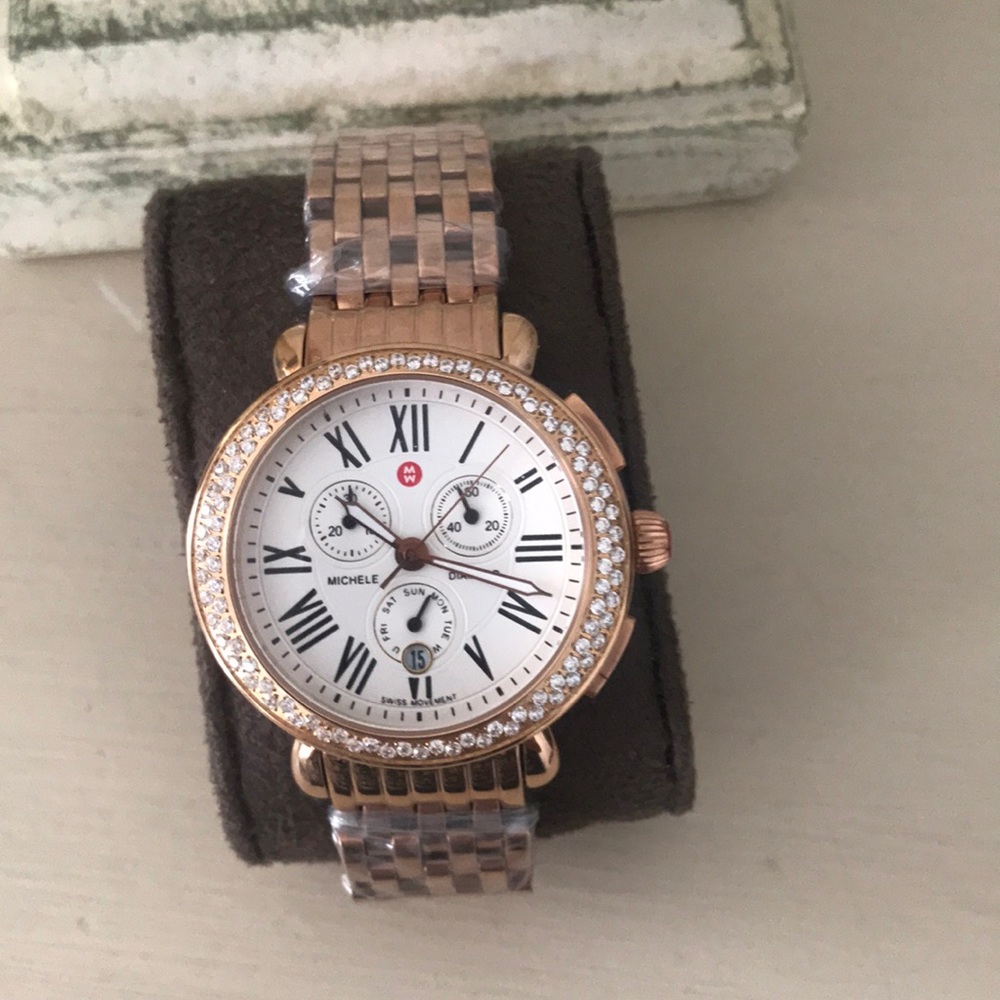 Rose gold stainless watch
